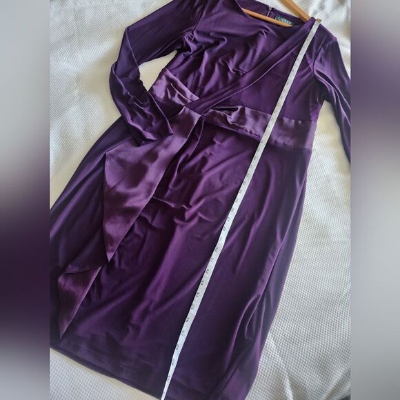 Ralph Lauren Purple Long Sleeve Sheath Dress for Cocktail - Picture 6 of 9